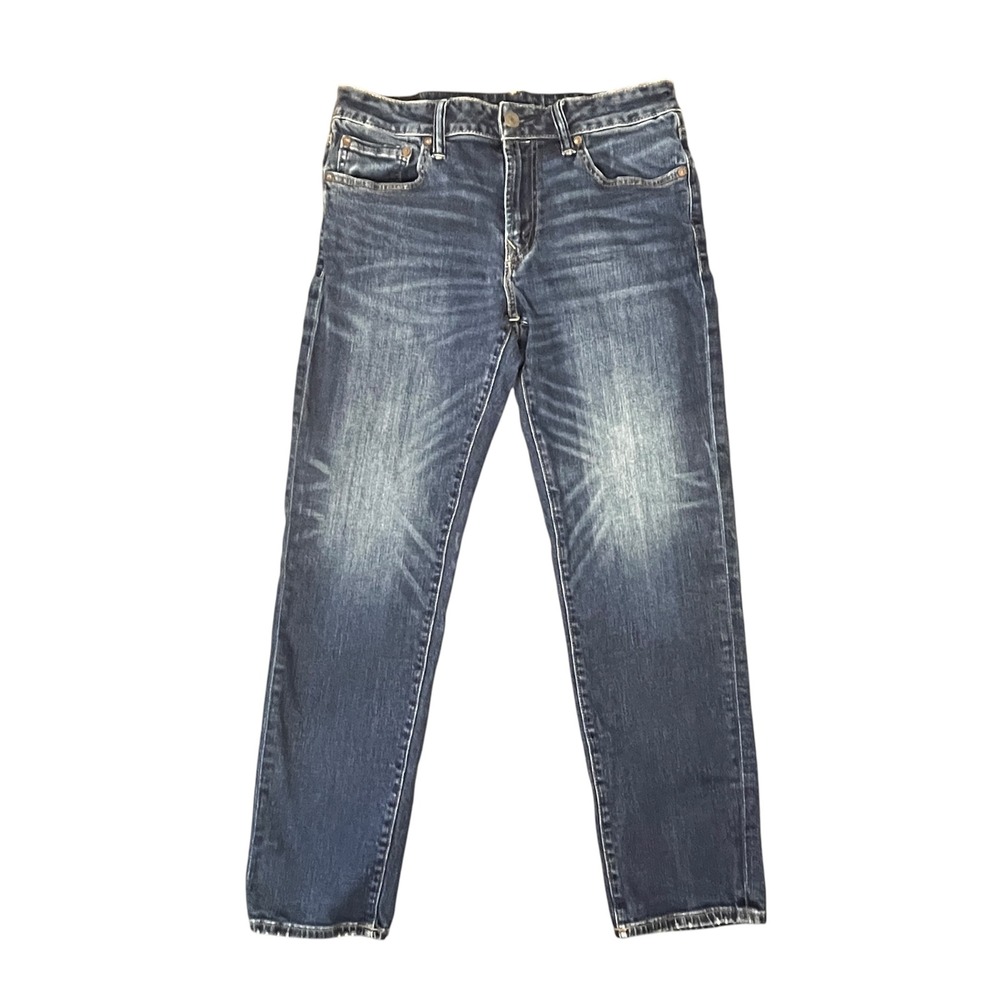 American Eagle Jeans Mens 31x28 Blue Next Level Flex Slim Taper Dark Wash Denim